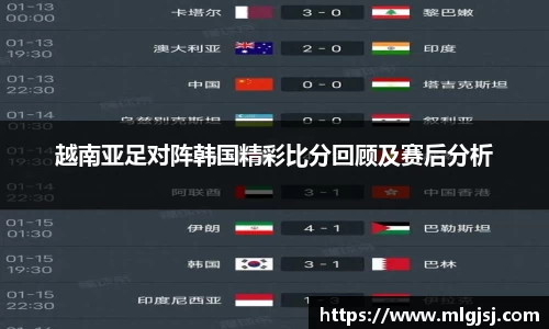 越南亚足对阵韩国精彩比分回顾及赛后分析